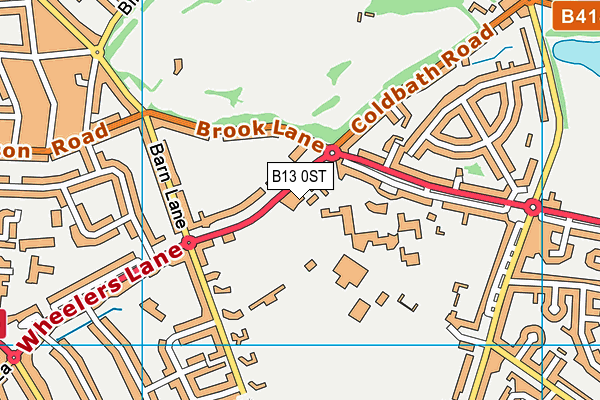 B13 0ST map - OS VectorMap District (Ordnance Survey) B13 0ST map - OS VectorMap District (Ordnance Survey)