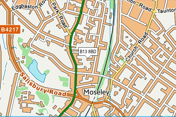 B13 8BD map - OS VectorMap District (Ordnance Survey) B13 8BD map - OS VectorMap District (Ordnance Survey)