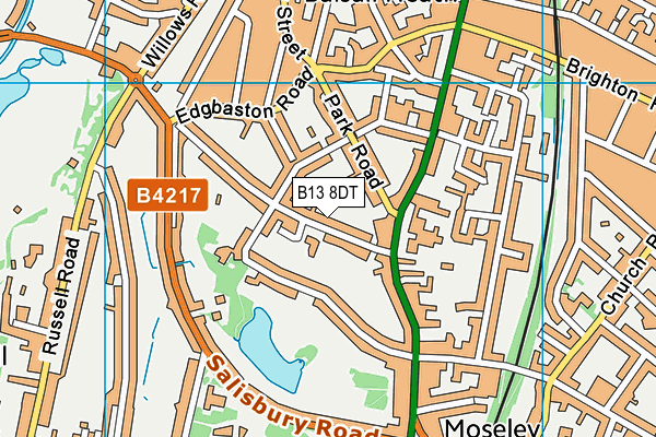 B13 8DT map - OS VectorMap District (Ordnance Survey) B13 8DT map - OS VectorMap District (Ordnance Survey)