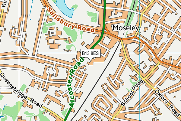 B13 8ES map - OS VectorMap District (Ordnance Survey) B13 8ES map - OS VectorMap District (Ordnance Survey)