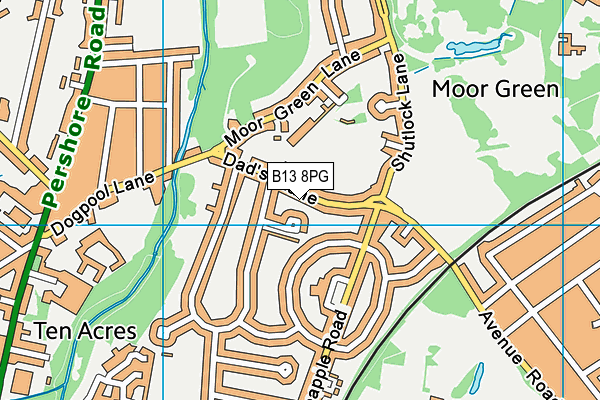 B13 8PG map - OS VectorMap District (Ordnance Survey) B13 8PG map - OS VectorMap District (Ordnance Survey)