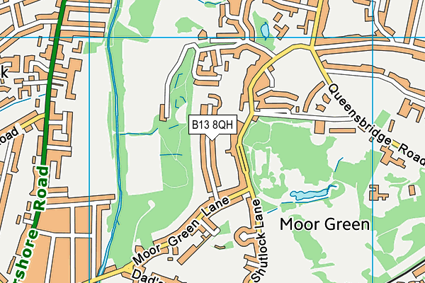 B13 8QH map - OS VectorMap District (Ordnance Survey) B13 8QH map - OS VectorMap District (Ordnance Survey)