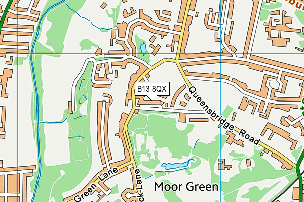 B13 8QX map - OS VectorMap District (Ordnance Survey) B13 8QX map - OS VectorMap District (Ordnance Survey)