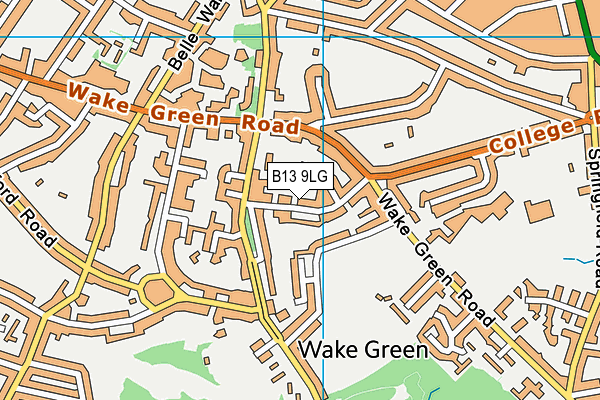 B13 9LG map - OS VectorMap District (Ordnance Survey) B13 9LG map - OS VectorMap District (Ordnance Survey)