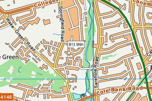 B13 9NH map - OS VectorMap District (Ordnance Survey) B13 9NH map - OS VectorMap District (Ordnance Survey)