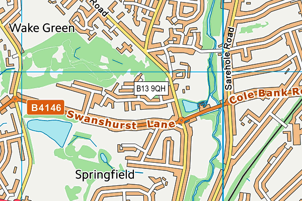 B13 9QH map - OS VectorMap District (Ordnance Survey) B13 9QH map - OS VectorMap District (Ordnance Survey)