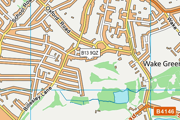 B13 9QZ map - OS VectorMap District (Ordnance Survey) B13 9QZ map - OS VectorMap District (Ordnance Survey)