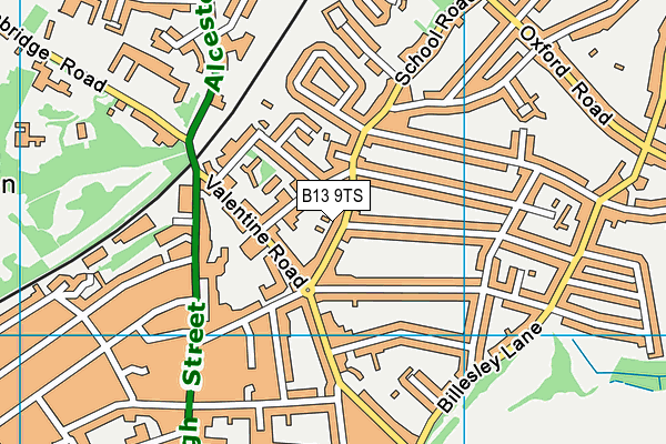B13 9TS map - OS VectorMap District (Ordnance Survey) B13 9TS map - OS VectorMap District (Ordnance Survey)