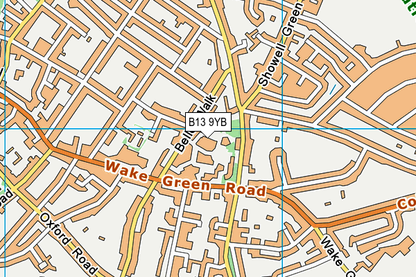B13 9YB map - OS VectorMap District (Ordnance Survey) B13 9YB map - OS VectorMap District (Ordnance Survey)