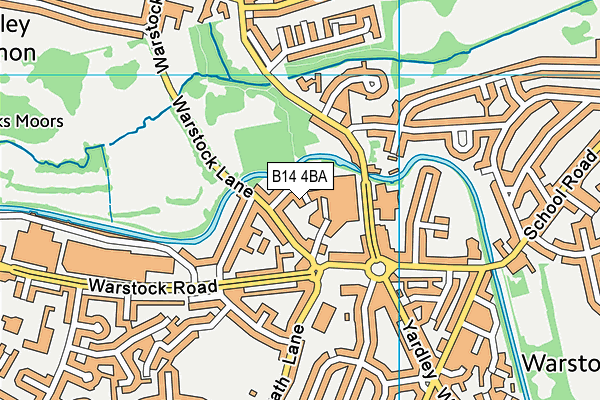 B14 4BA map - OS VectorMap District (Ordnance Survey) B14 4BA map - OS VectorMap District (Ordnance Survey)