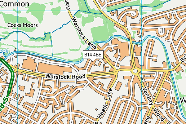 B14 4BE map - OS VectorMap District (Ordnance Survey) B14 4BE map - OS VectorMap District (Ordnance Survey)