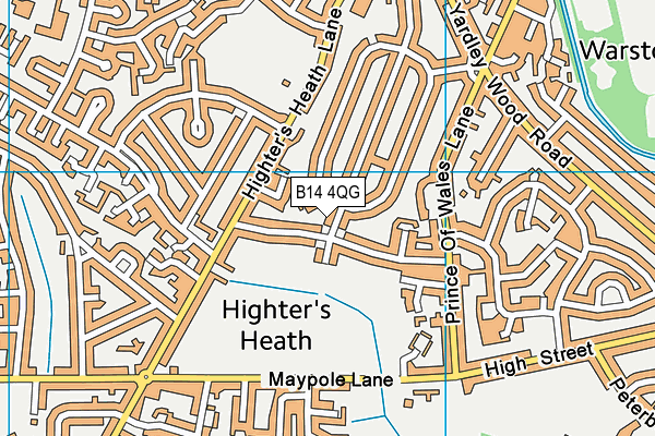 B14 4QG map - OS VectorMap District (Ordnance Survey) B14 4QG map - OS VectorMap District (Ordnance Survey)