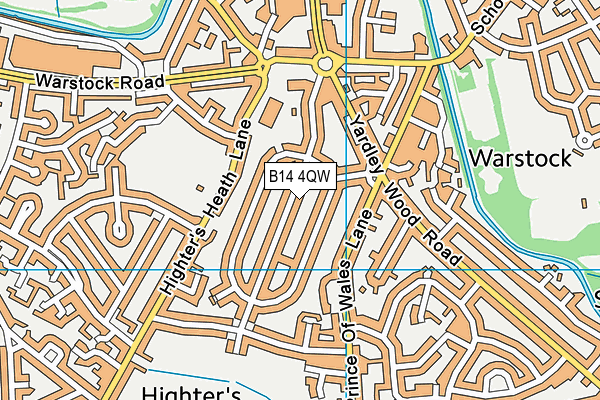 B14 4QW map - OS VectorMap District (Ordnance Survey) B14 4QW map - OS VectorMap District (Ordnance Survey)