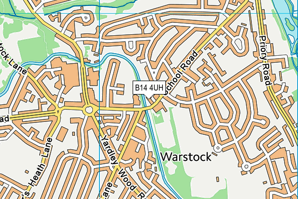 B14 4UH map - OS VectorMap District (Ordnance Survey) B14 4UH map - OS VectorMap District (Ordnance Survey)