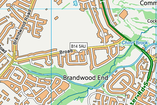 B14 5AU map - OS VectorMap District (Ordnance Survey) B14 5AU map - OS VectorMap District (Ordnance Survey)