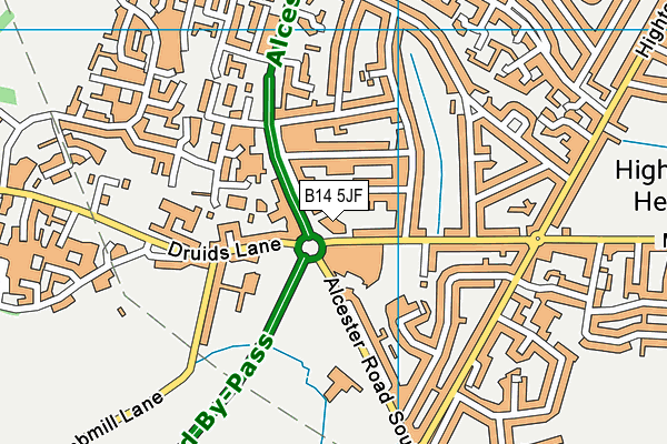 B14 5JF map - OS VectorMap District (Ordnance Survey) B14 5JF map - OS VectorMap District (Ordnance Survey)