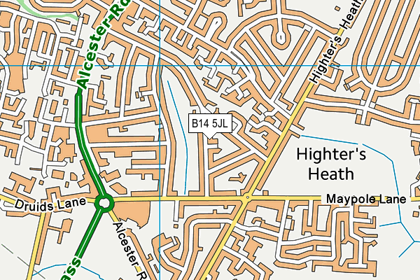 B14 5JL map - OS VectorMap District (Ordnance Survey) B14 5JL map - OS VectorMap District (Ordnance Survey)