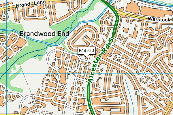 B14 5LJ map - OS VectorMap District (Ordnance Survey) B14 5LJ map - OS VectorMap District (Ordnance Survey)