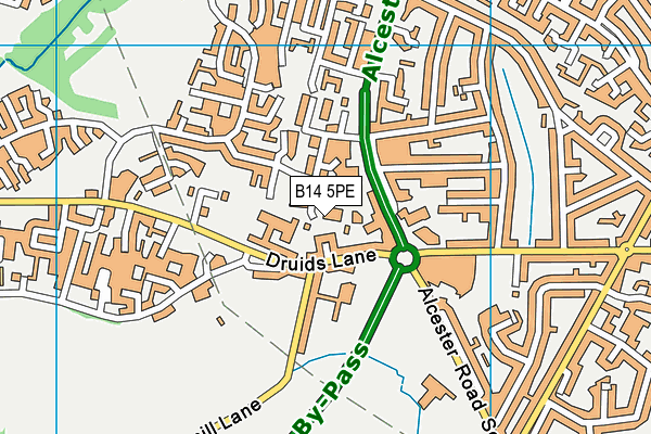 B14 5PE map - OS VectorMap District (Ordnance Survey) B14 5PE map - OS VectorMap District (Ordnance Survey)