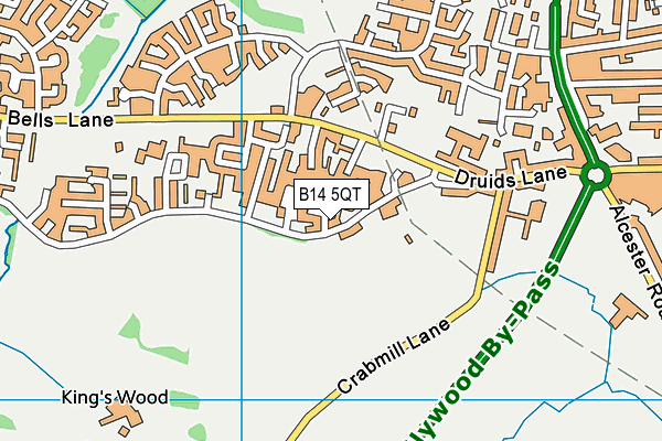 B14 5QT map - OS VectorMap District (Ordnance Survey) B14 5QT map - OS VectorMap District (Ordnance Survey)