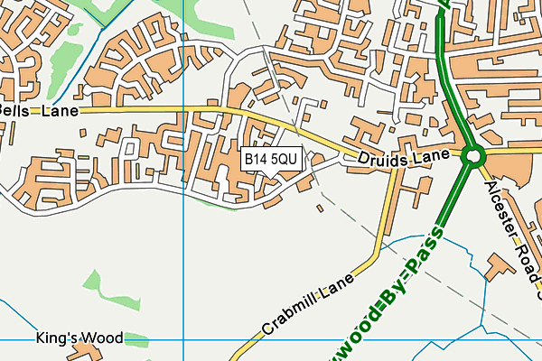B14 5QU map - OS VectorMap District (Ordnance Survey) B14 5QU map - OS VectorMap District (Ordnance Survey)