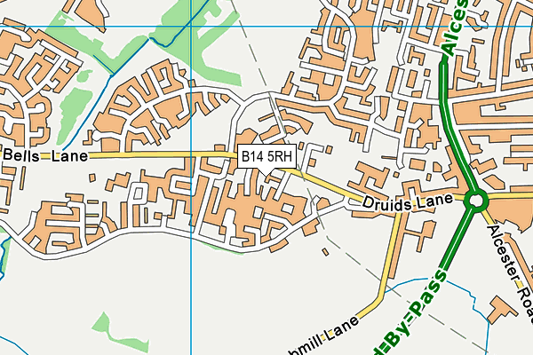 B14 5RH map - OS VectorMap District (Ordnance Survey) B14 5RH map - OS VectorMap District (Ordnance Survey)
