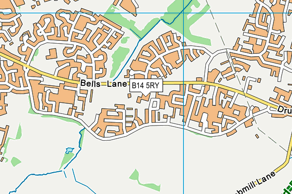 B14 5RY map - OS VectorMap District (Ordnance Survey) B14 5RY map - OS VectorMap District (Ordnance Survey)