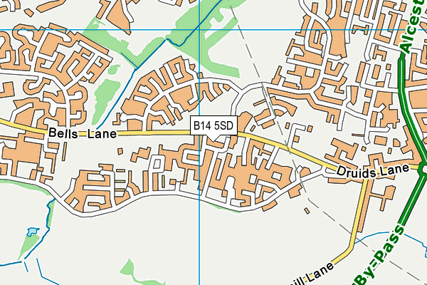 B14 5SD map - OS VectorMap District (Ordnance Survey) B14 5SD map - OS VectorMap District (Ordnance Survey)