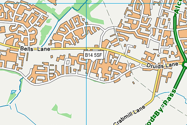 B14 5SF map - OS VectorMap District (Ordnance Survey) B14 5SF map - OS VectorMap District (Ordnance Survey)