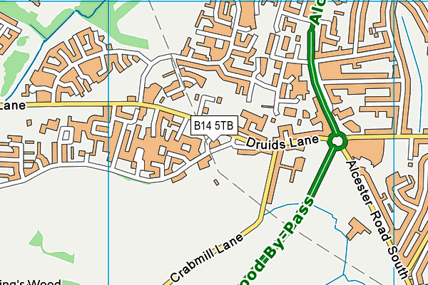 B14 5TB map - OS VectorMap District (Ordnance Survey) B14 5TB map - OS VectorMap District (Ordnance Survey)