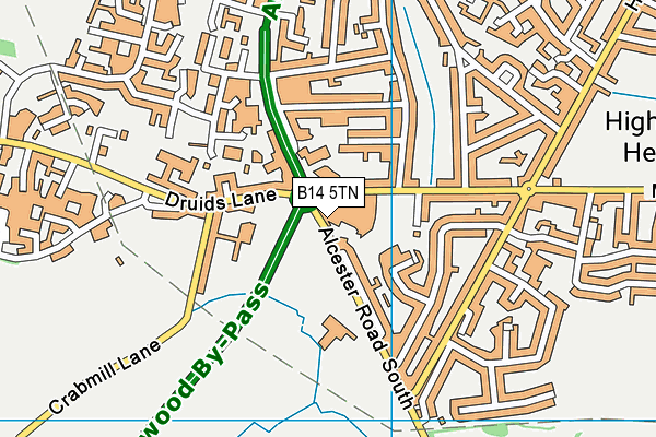 B14 5TN map - OS VectorMap District (Ordnance Survey) B14 5TN map - OS VectorMap District (Ordnance Survey)
