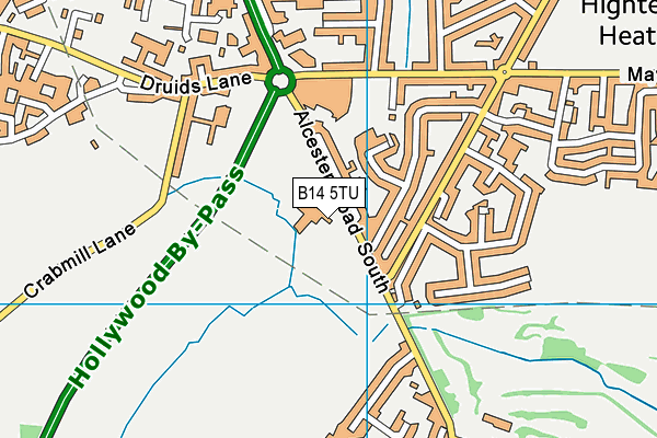B14 5TU map - OS VectorMap District (Ordnance Survey) B14 5TU map - OS VectorMap District (Ordnance Survey)