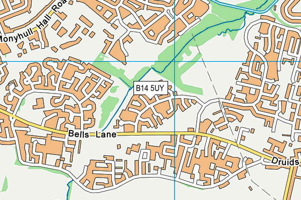 B14 5UY map - OS VectorMap District (Ordnance Survey) B14 5UY map - OS VectorMap District (Ordnance Survey)