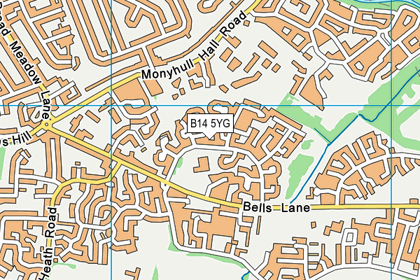 B14 5YG map - OS VectorMap District (Ordnance Survey) B14 5YG map - OS VectorMap District (Ordnance Survey)