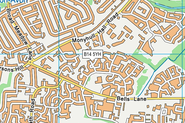 B14 5YH map - OS VectorMap District (Ordnance Survey) B14 5YH map - OS VectorMap District (Ordnance Survey)