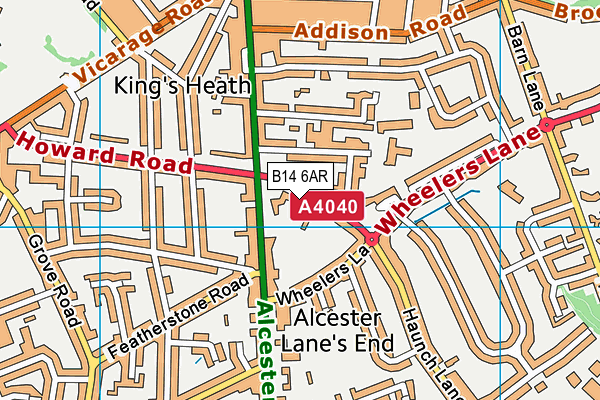 B14 6AR map - OS VectorMap District (Ordnance Survey) B14 6AR map - OS VectorMap District (Ordnance Survey)