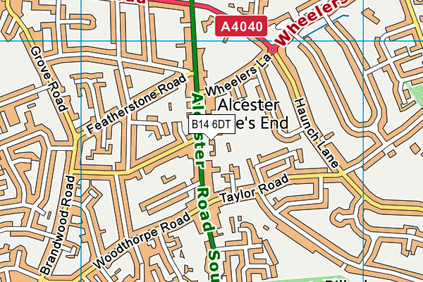 B14 6DT map - OS VectorMap District (Ordnance Survey) B14 6DT map - OS VectorMap District (Ordnance Survey)