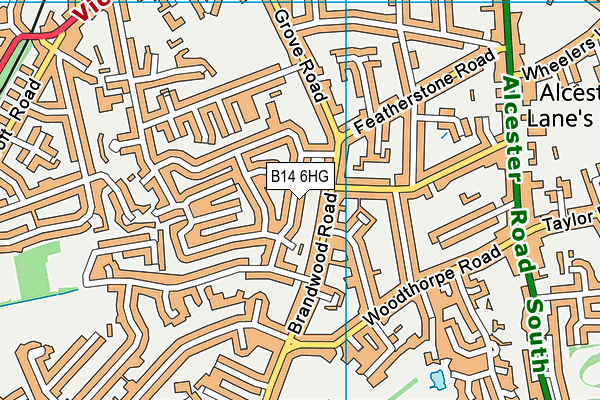 B14 6HG map - OS VectorMap District (Ordnance Survey) B14 6HG map - OS VectorMap District (Ordnance Survey)