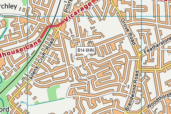B14 6HN map - OS VectorMap District (Ordnance Survey) B14 6HN map - OS VectorMap District (Ordnance Survey)