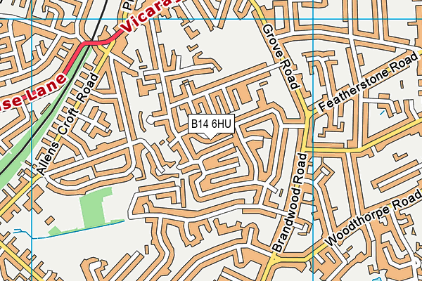 B14 6HU map - OS VectorMap District (Ordnance Survey) B14 6HU map - OS VectorMap District (Ordnance Survey)
