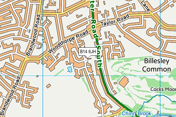 B14 6JH map - OS VectorMap District (Ordnance Survey) B14 6JH map - OS VectorMap District (Ordnance Survey)
