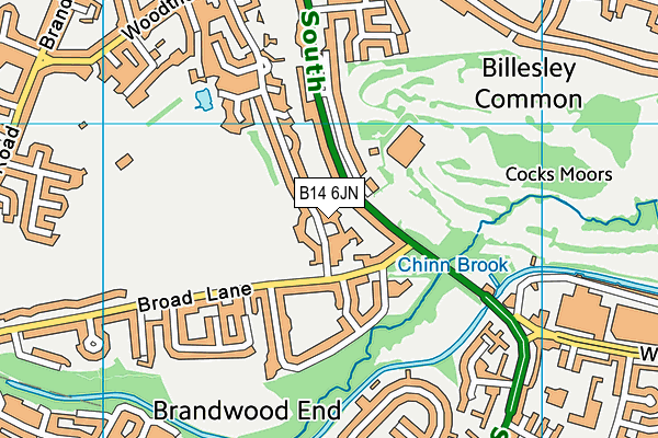 B14 6JN map - OS VectorMap District (Ordnance Survey) B14 6JN map - OS VectorMap District (Ordnance Survey)
