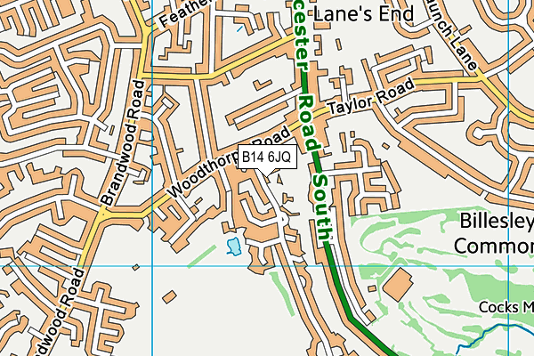 B14 6JQ map - OS VectorMap District (Ordnance Survey) B14 6JQ map - OS VectorMap District (Ordnance Survey)