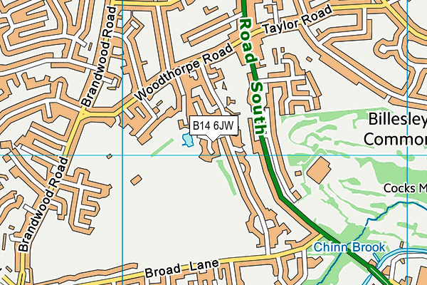 B14 6JW map - OS VectorMap District (Ordnance Survey) B14 6JW map - OS VectorMap District (Ordnance Survey)