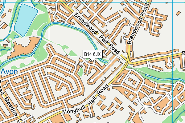 B14 6JX map - OS VectorMap District (Ordnance Survey) B14 6JX map - OS VectorMap District (Ordnance Survey)