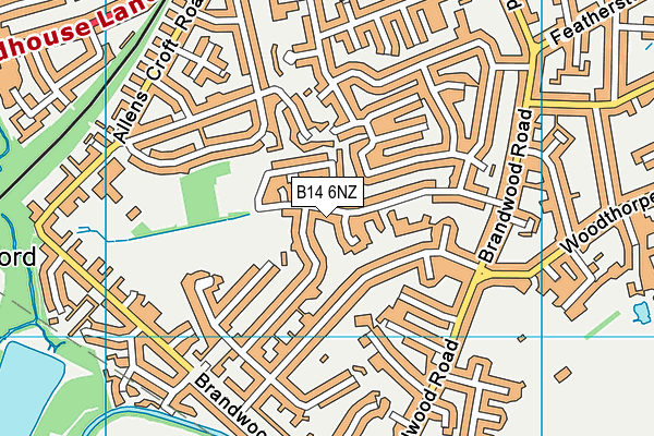 B14 6NZ map - OS VectorMap District (Ordnance Survey) B14 6NZ map - OS VectorMap District (Ordnance Survey)