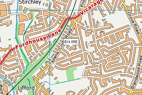 B14 6RE map - OS VectorMap District (Ordnance Survey) B14 6RE map - OS VectorMap District (Ordnance Survey)
