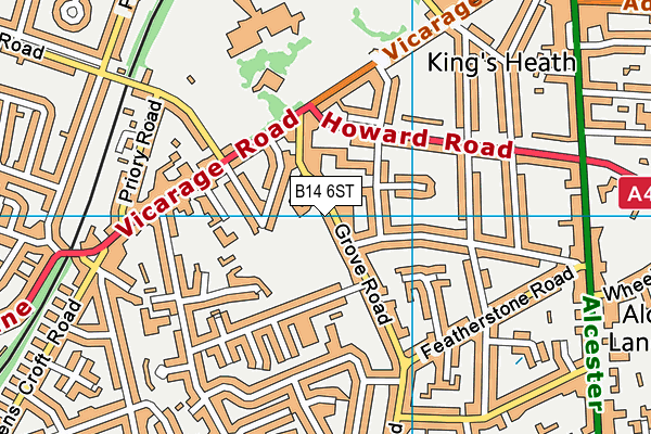 B14 6ST map - OS VectorMap District (Ordnance Survey) B14 6ST map - OS VectorMap District (Ordnance Survey)