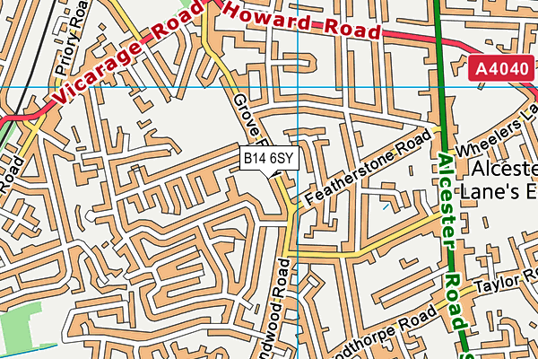 B14 6SY map - OS VectorMap District (Ordnance Survey) B14 6SY map - OS VectorMap District (Ordnance Survey)