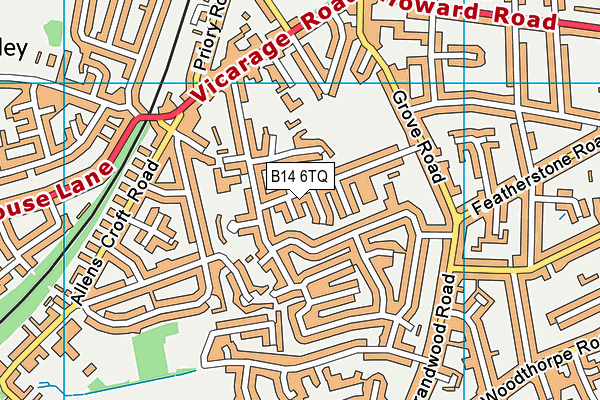 B14 6TQ map - OS VectorMap District (Ordnance Survey) B14 6TQ map - OS VectorMap District (Ordnance Survey)